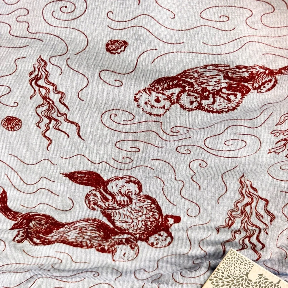 Kate Quinn Retro Baby Bloomer Bottom Size 12-18m Sea Otters Blue Bamboo New